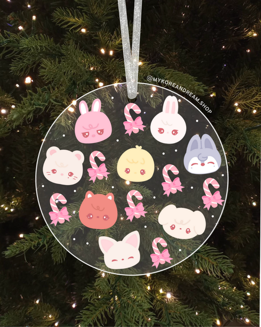 Boule de Noël SKZOO en acrylique, les mascottes adorables de Stray Kids pour décorer ton sapin