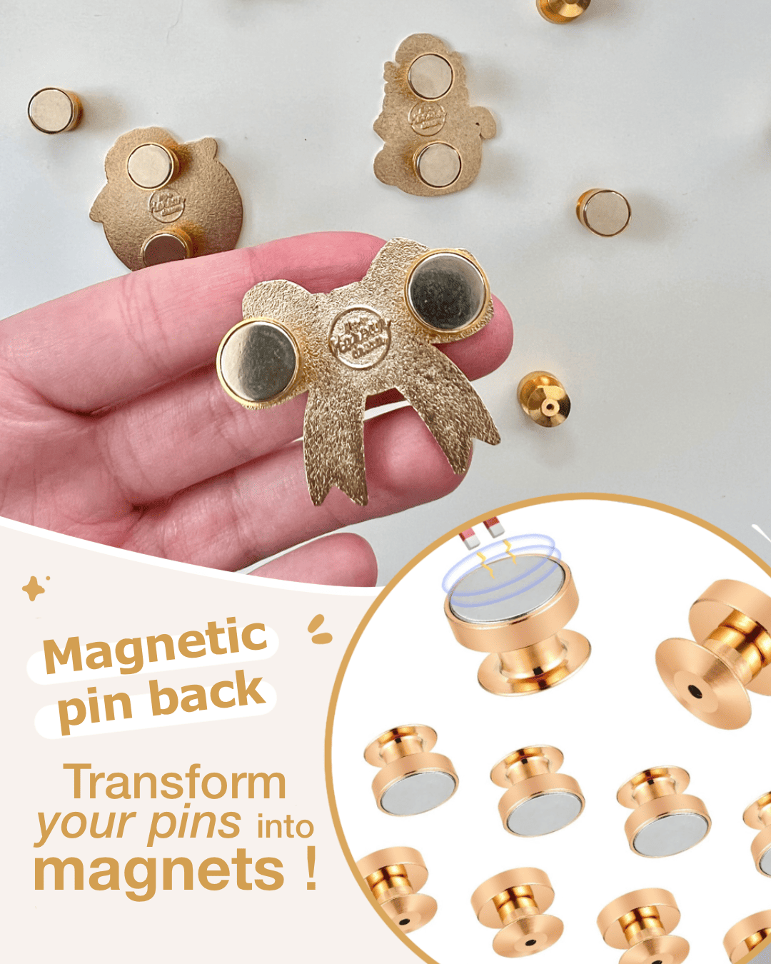 Magnetic fasteners (pin accessory)